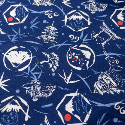 Japan | fuji san 水墨風富士山 | cotton printed dobby 竹節棉