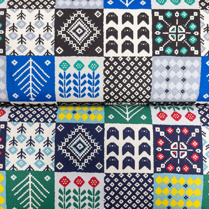 Japan |Plaid faux embroidery 格仔仿刺繡 | cotton printed oxford 純棉