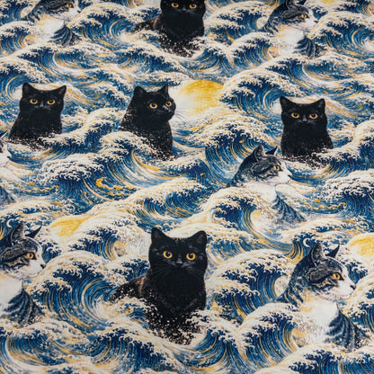 Taiwan | 波浪黑貓 black cats | cotton 純棉