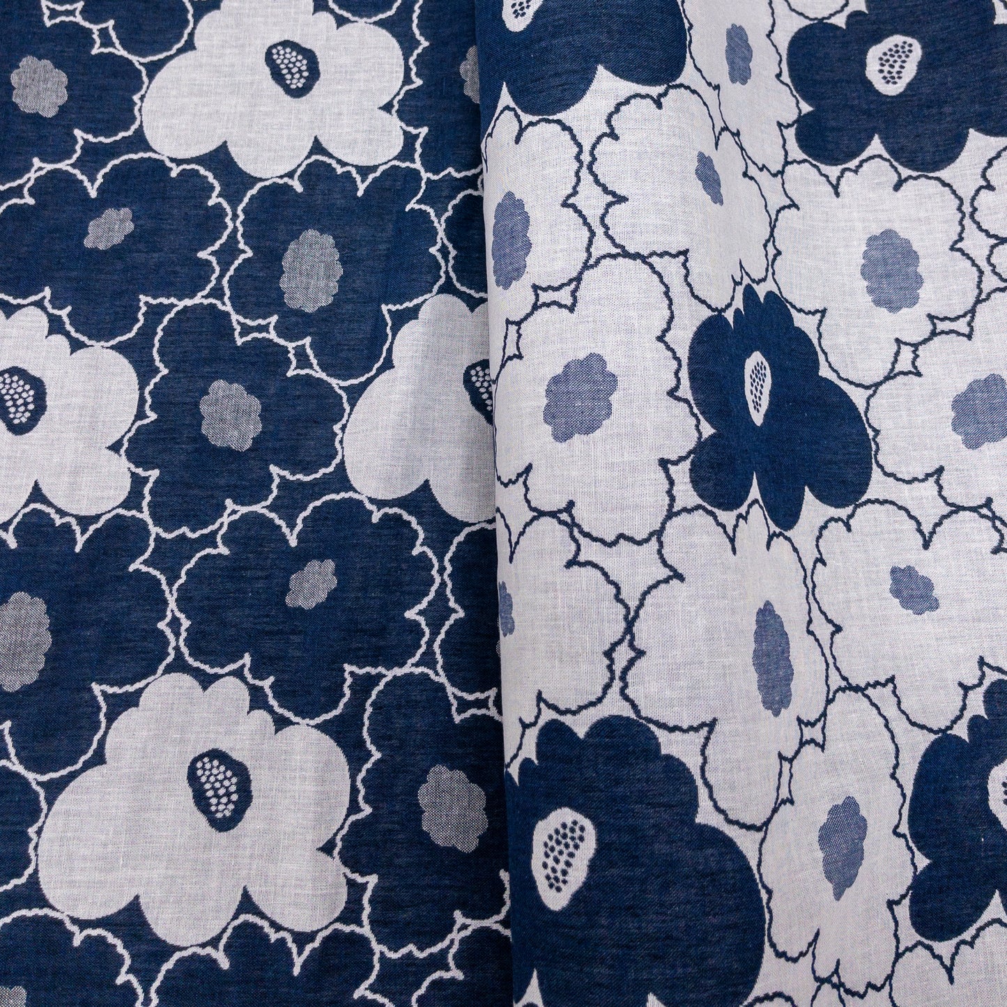 Kobayashi | Nordic floral 北歐拼色線條花 | cotton double weave jacquard 純棉雙面提花