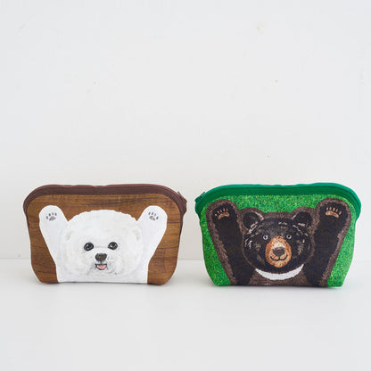 kokka home deco mini - 貓狗躺在地板上 | cotton printed sheeting 純棉