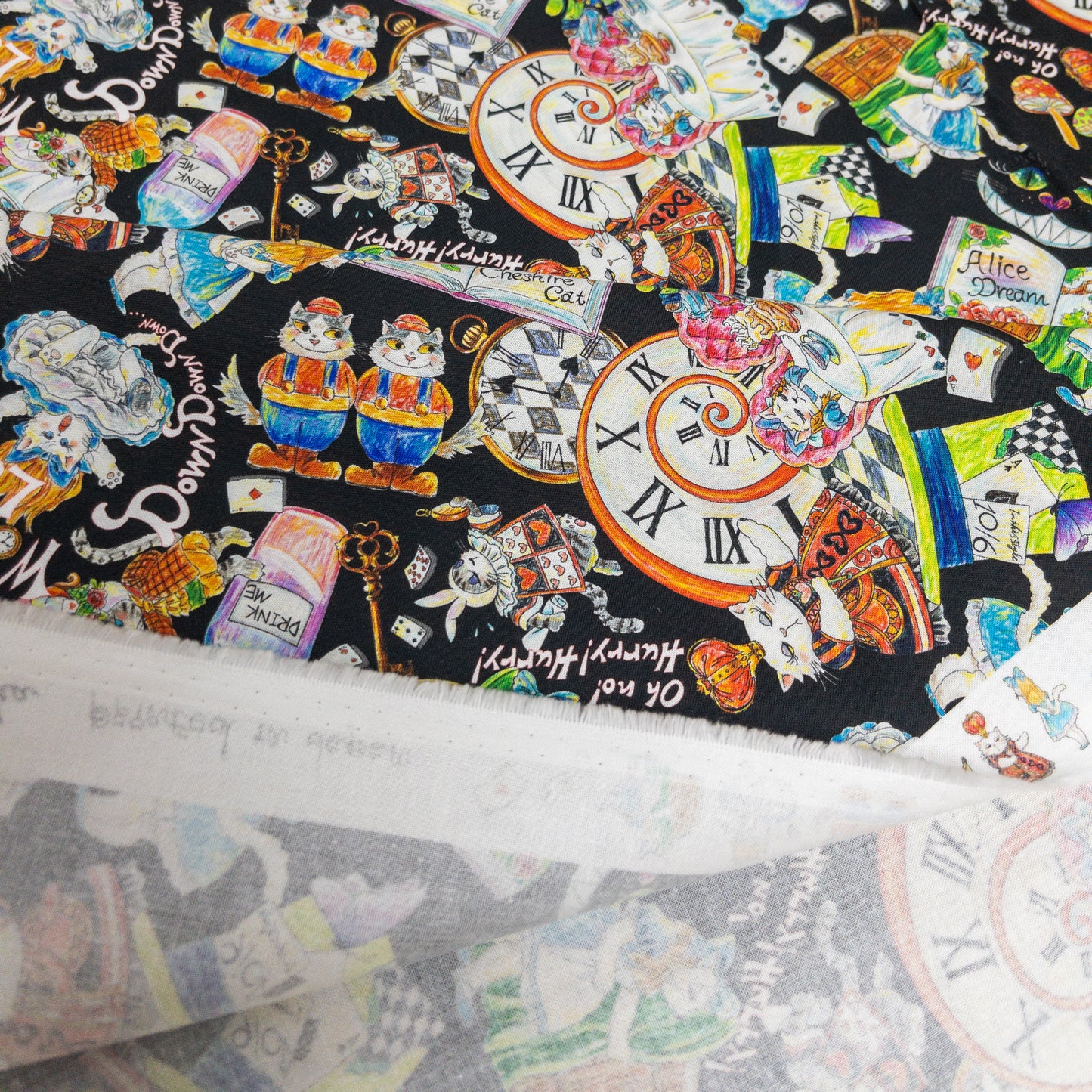 Japan | 『Hoyoka』Alice in Nyanderland Cats 愛麗絲貓貓 | cotton printed sheeting 純棉