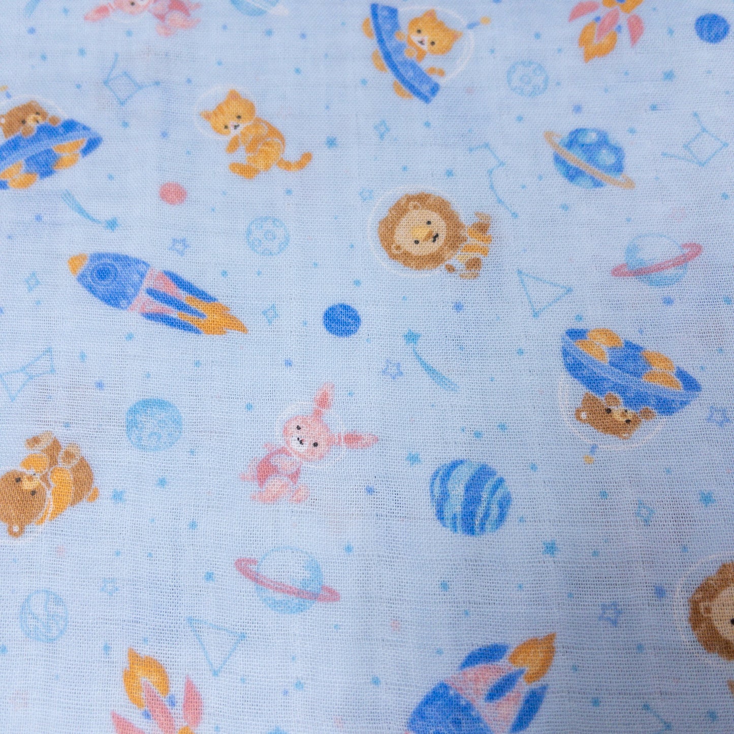 Japan | animals in space 星球動物 | cotton double gauze 二重紗