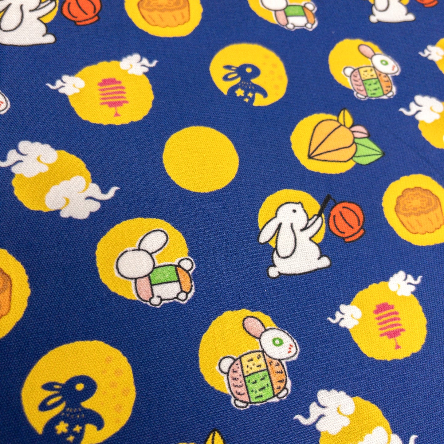 【K‧T FABRIC】中秋月兔 mid-autumn moon rabbit cotton printed oxford 純棉