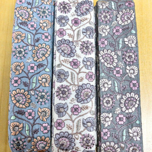 embroidery webbing 刺繡帶 | line flower 線花 5.5cm