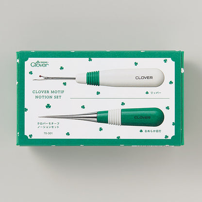 Clover Motif sewing tools ''awl & ripper'' Notion set 三葉草圖案縫紉工具套裝 - 錐子和拆線器 (附送貼紙)