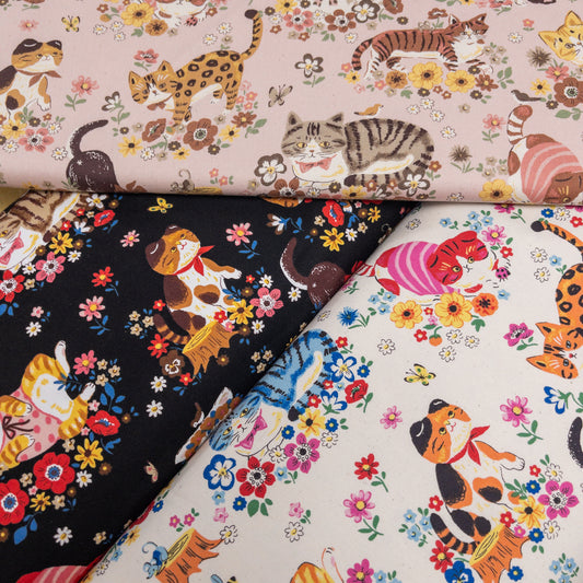 Japan | spring cat 花蝴蝶貓貓 | cotton printed oxford 純棉