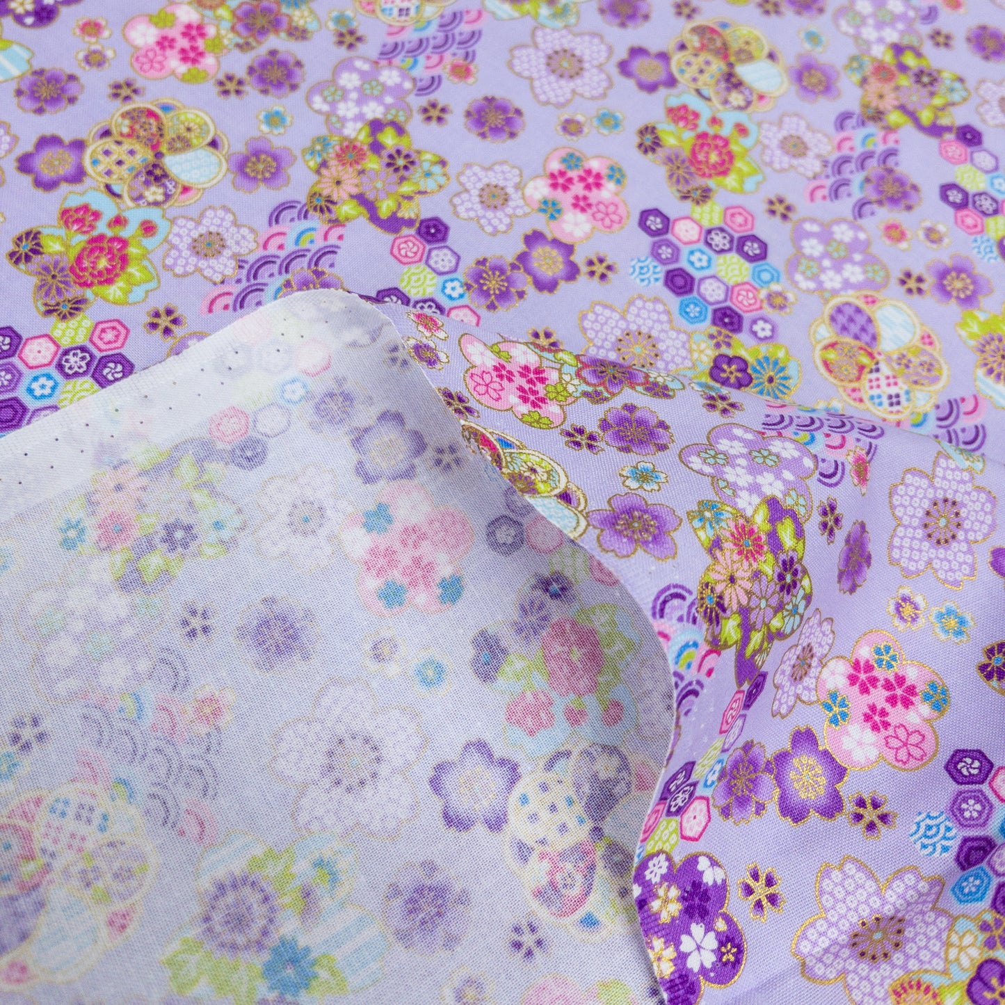 Japan | japanese gilded sakura 燙金櫻花 | cotton printed sheeting 純棉