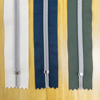 YKK Metallion Silver Coil Nylon close end zipper 20cm 4 colors YKK 銀色尼龍密尾拉鍊 20cm 4色