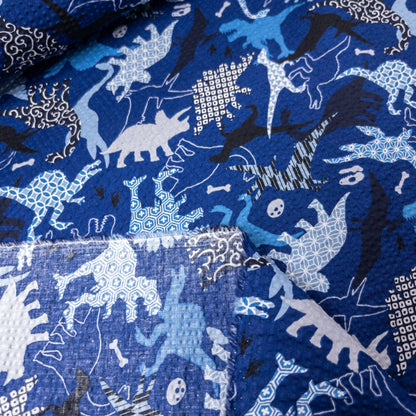 Japan | japanese dinosaurs 和風紋恐龍 | cotton seer sucker 泡泡棉浴衣布