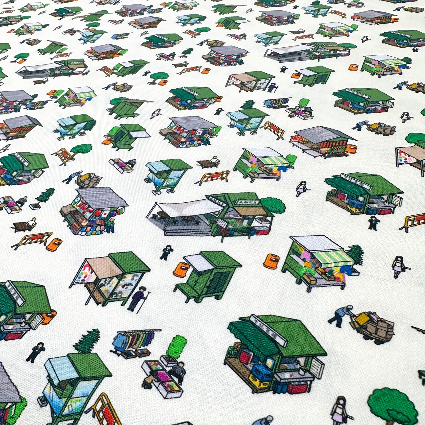 【K‧T FABRIC】香港舊式鐵皮檔 Hong kong’s hawker stall | cotton printed oxford 純棉