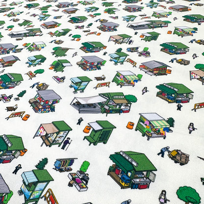 【K‧T FABRIC】香港舊式鐵皮檔 Hong kong’s hawker stall | cotton printed oxford 純棉