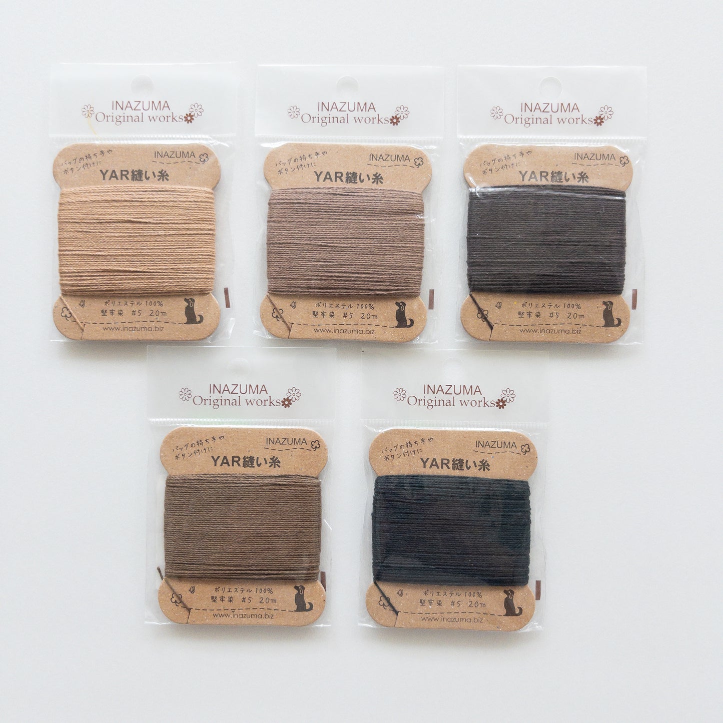 Inazuma YAR leather threads 皮革用 堅牢染 手縫線 20m
