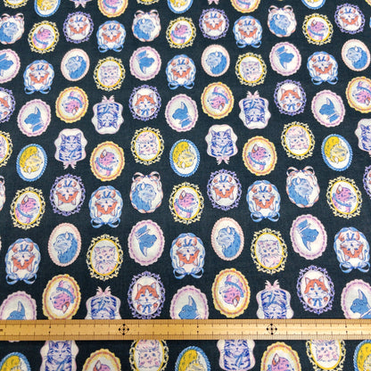 Japan | mirror cat 貓貓鏡子 | cotton printed 60s 純棉