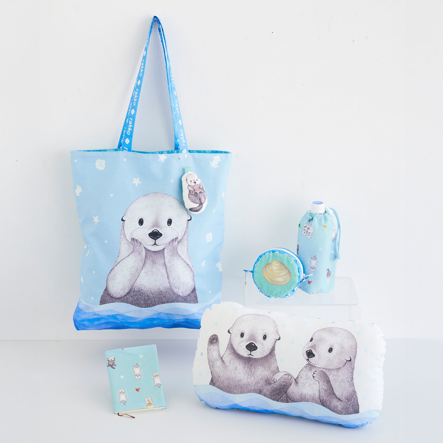 Animania 水獺圖案定位布 | cotton printed sheeting panel 純棉