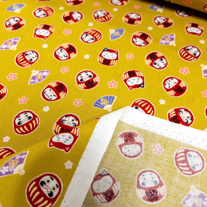 Japan | Japanese daruma cat 燙金和風達摩貓貓 | cotton printed sheeting 純棉