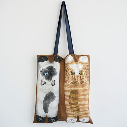 kokka home deco mini - 貓狗躺在地板上 | cotton printed sheeting 純棉