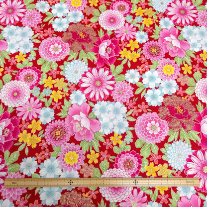 Japan | gilded japanese kaioke 燙金繡球百花 | cotton printed shirting 純棉