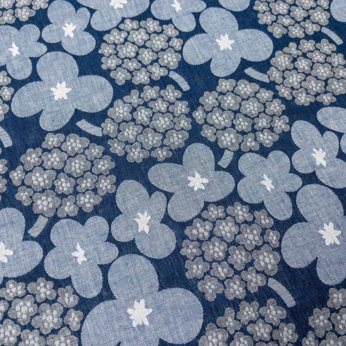 Kobayashi | 藍色繡球花圖案 | cotton double weave jacquard 純棉雙面提花