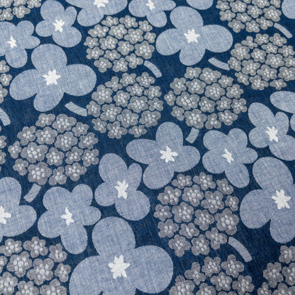 Kobayashi | 藍色繡球花圖案 | cotton double weave jacquard 純棉雙面提花
