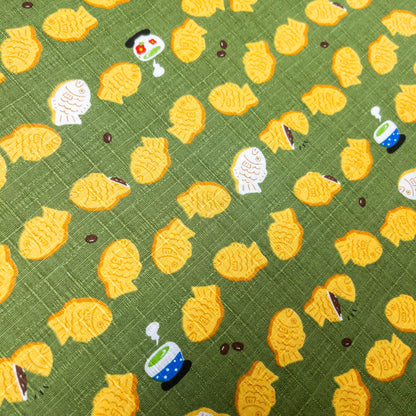 Japan | taiyaki 紅豆鯛魚燒 | cotton printed dobby 竹節棉