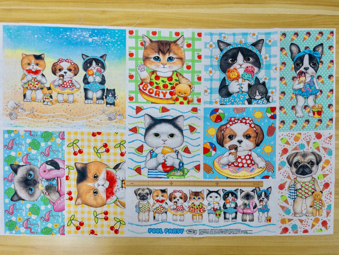 Unclecat 貓叔叔 | Pool Party Bricks Version | cotton linen 棉麻