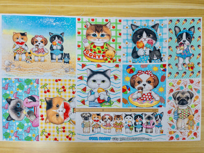 Unclecat 貓叔叔 | Pool Party Bricks Version | cotton linen 棉麻