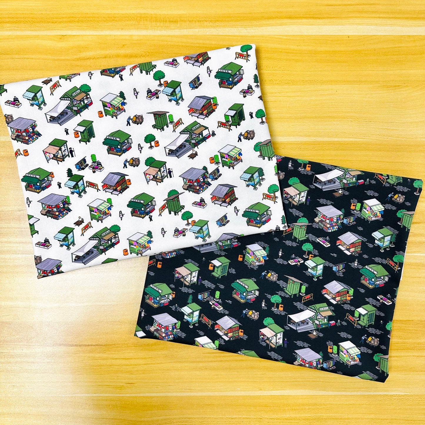 【K‧T FABRIC】香港舊式鐵皮檔 Hong kong’s hawker stall | cotton printed oxford 純棉