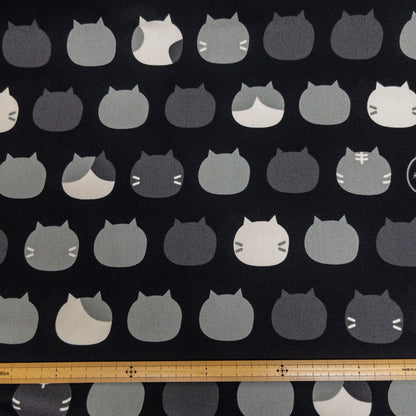 Japan | 「ねこたま」cat heads 彩色大貓頭 | cotton printed oxford 純棉