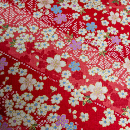 Japan | japanese hot stamping flower pattern 燙金斜紋櫻花 | cotton printed poplin 竹節純棉