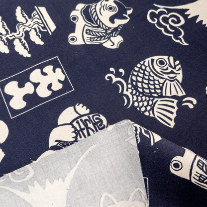 Japan | japanese pattern daruma 達摩富士山招財貓圖案 | cotton printed light weight canvas 純棉
