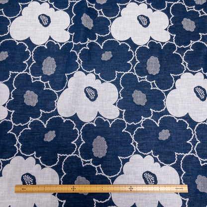 Kobayashi | Nordic floral 北歐拼色線條花 | cotton double weave jacquard 純棉雙面提花