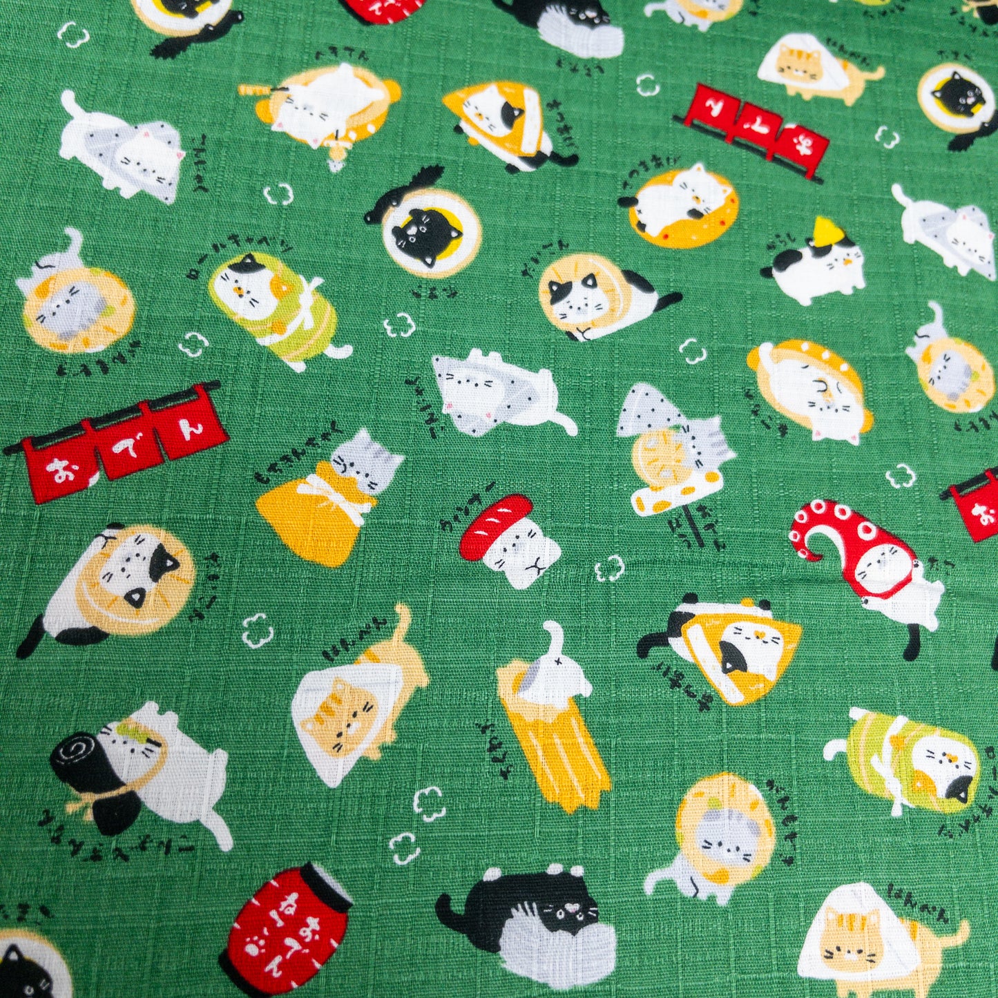 Japan | oden and cat 關東煮貓貓 | cotton printed dobby 竹節棉