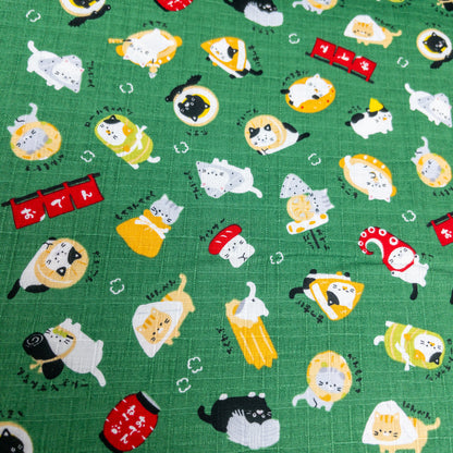 Japan | oden and cat 關東煮貓貓 | cotton printed dobby 竹節棉
