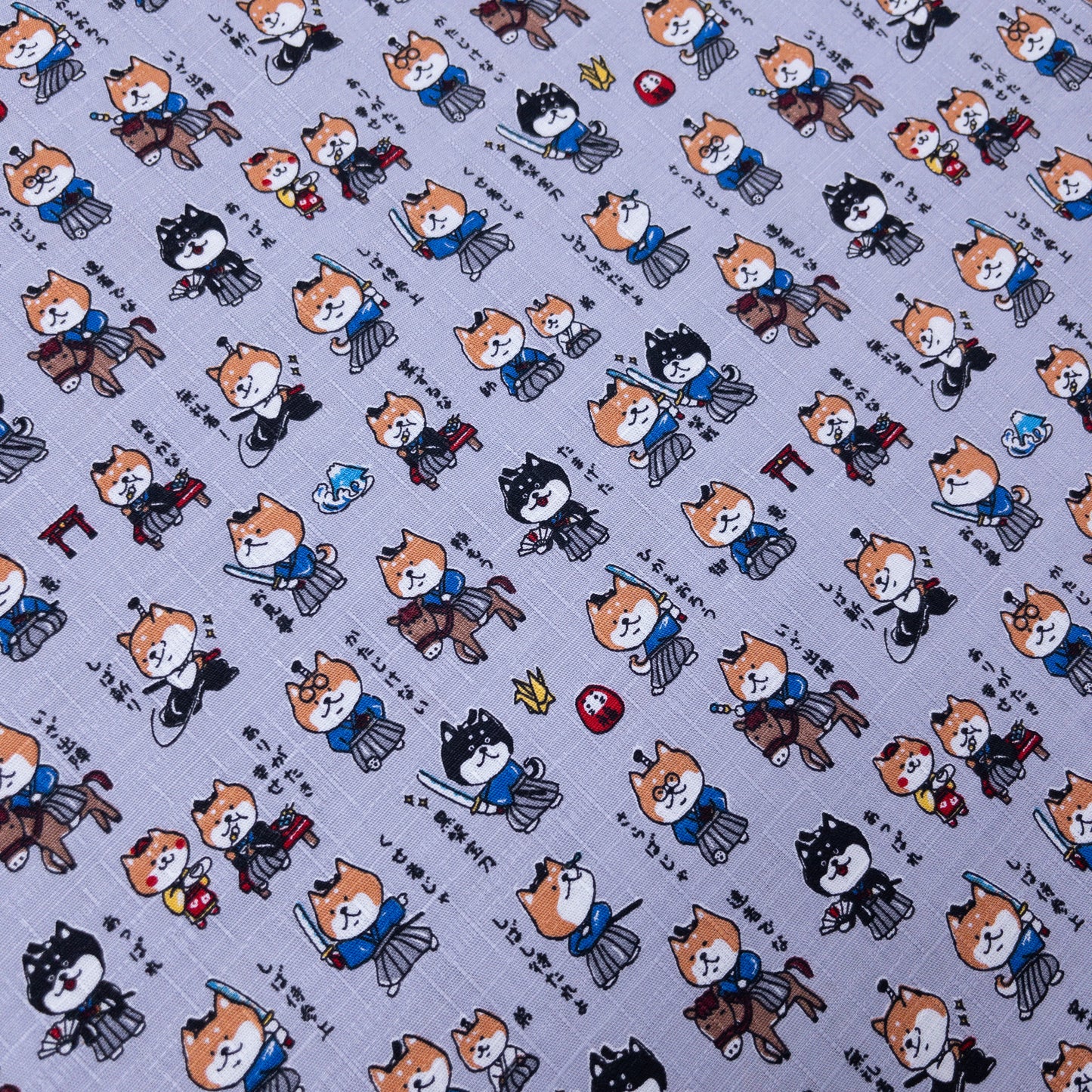 Japan | samurai dog 幕末武士狗 | cotton printed dobby 竹節棉