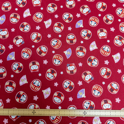 Japan | Japanese daruma cat 燙金和風達摩貓貓 | cotton printed sheeting 純棉