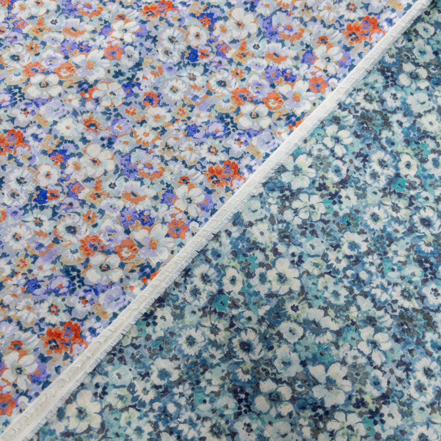 Japan | flowers painting 水彩碎花竹節 | cotton linen dyed dobby 竹節棉麻