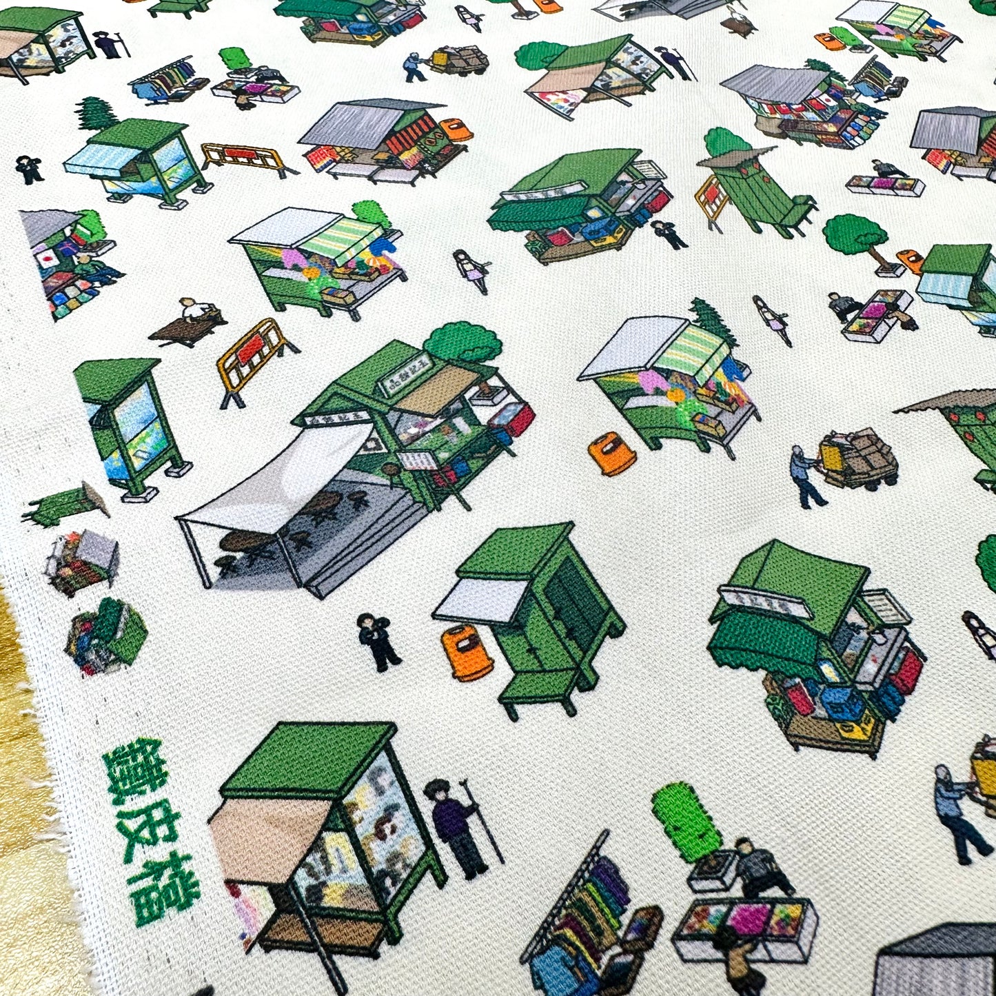 【K‧T FABRIC】香港舊式鐵皮檔 Hong kong’s hawker stall | cotton printed oxford 純棉