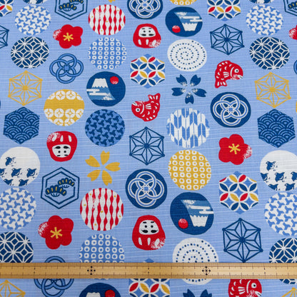 Japan | dots circle japanese pattern 圓形和風圖案 | cotton printed dobby 竹節純棉