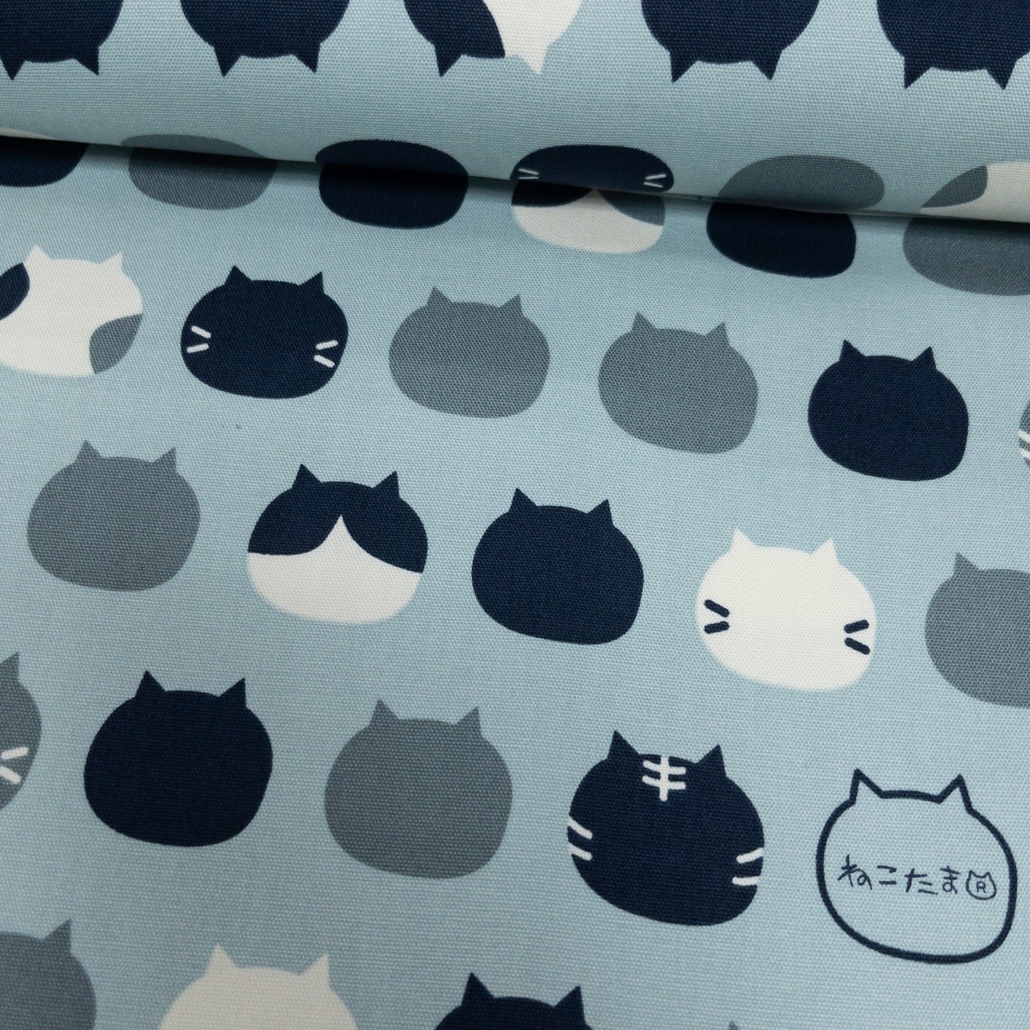 Japan | 「ねこたま」cat heads 彩色大貓頭 | cotton printed oxford 純棉