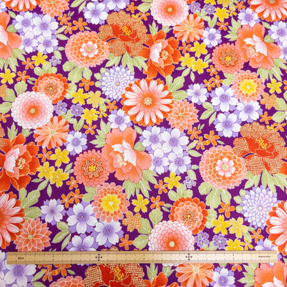 Japan | gilded japanese kaioke 燙金繡球百花 | cotton printed shirting 純棉