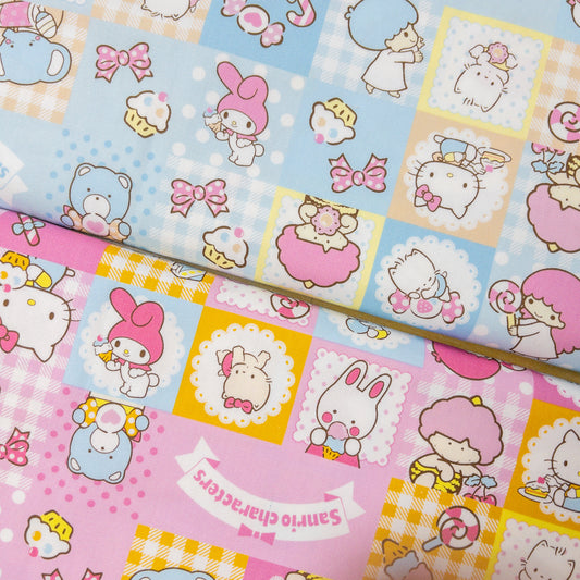 Japan | Sanrio Family 拼格仔 | cotton printed oxford 純棉
