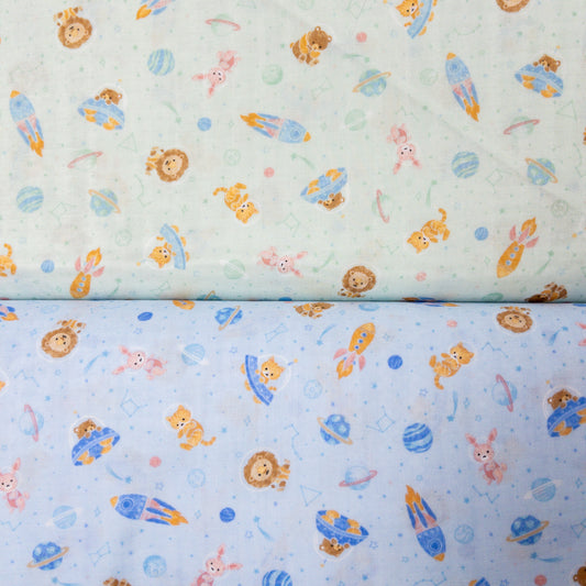 Japan | animals in space 星球動物 | cotton double gauze 二重紗
