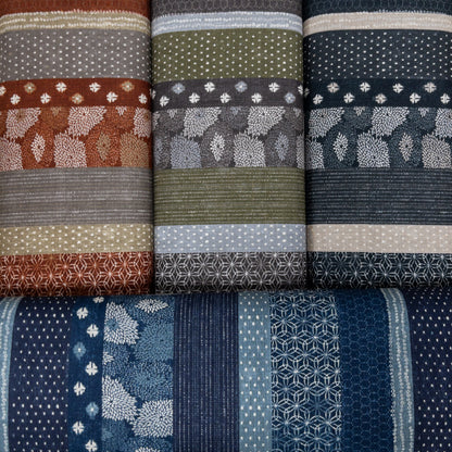 Japan | 和風間條拼布風格 | cotton printed dobby 竹節棉