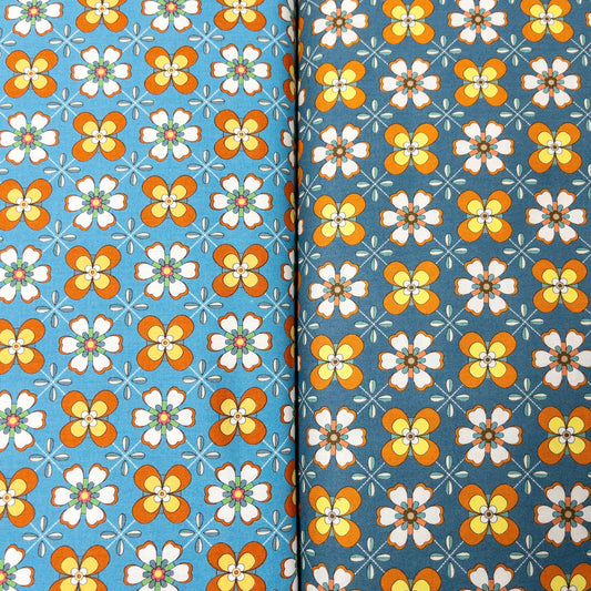 Japan | vintage retro flower pattern 復古花圖案 | cotton printed sheeting 純棉