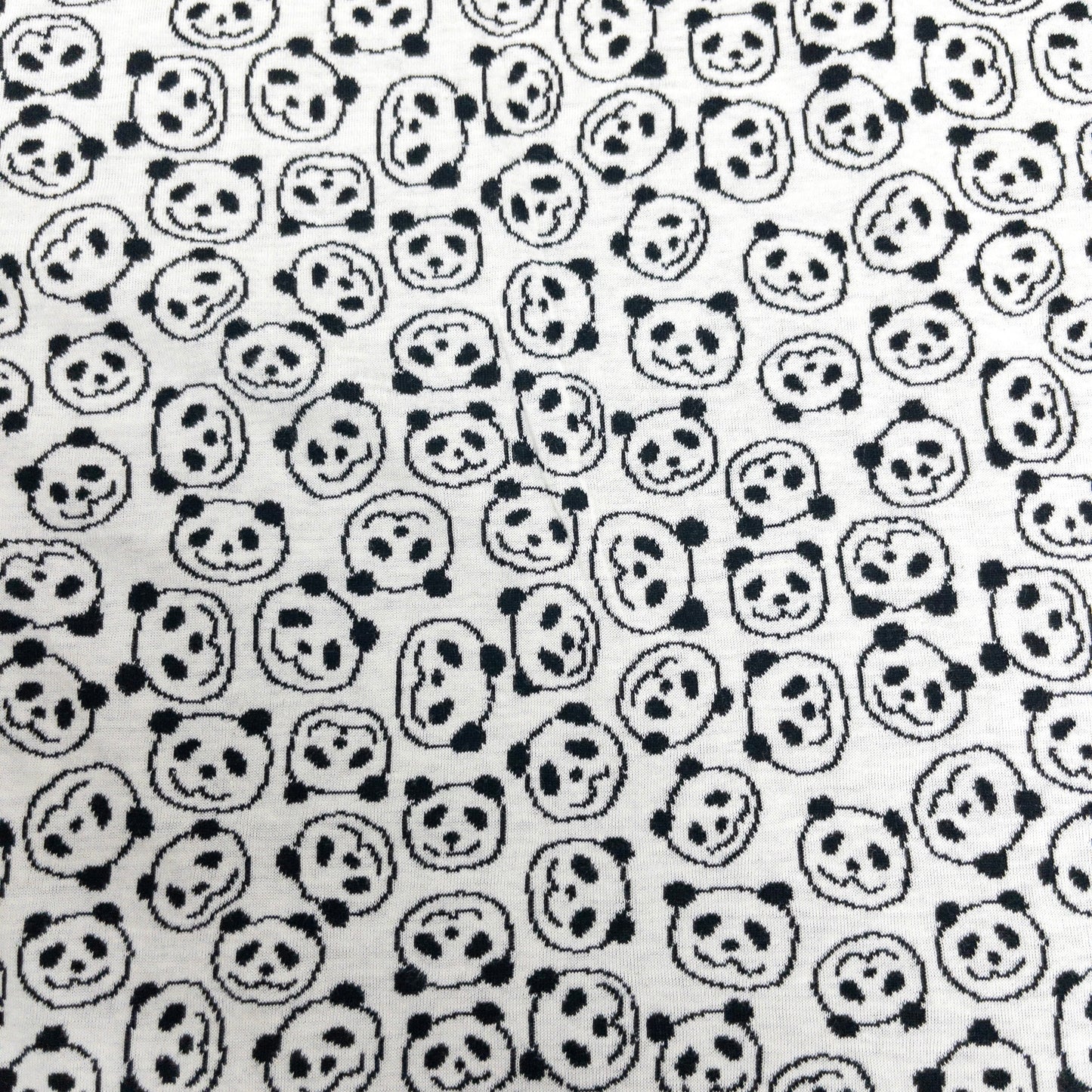 maffon | panda black ivory 熊貓 黑+米色 | cotton jacquard knit 雙面純棉提花針織 - 160cm