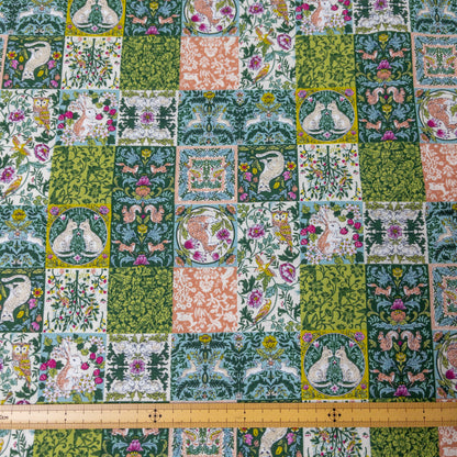 Japan | artistic style animals cat 歐洲動物拼磚 貓貓 | cotton printed sheeting 純棉