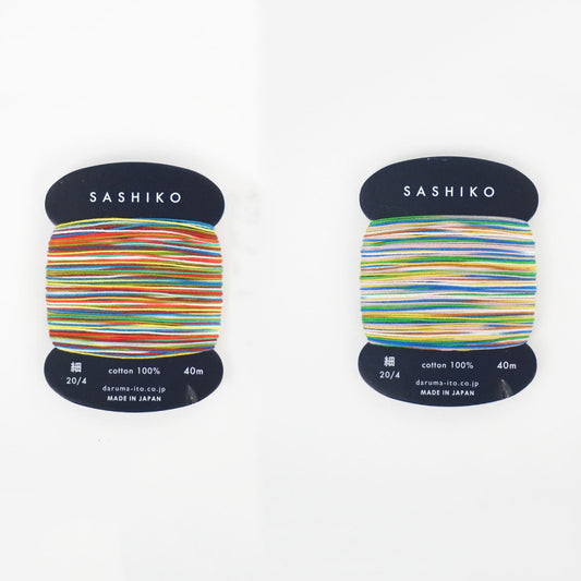 DARUMA | Sashiko embroidery cotton thread 20/4 eight color 刺子繡棉細線 八色漸變線  40m - 2 colors