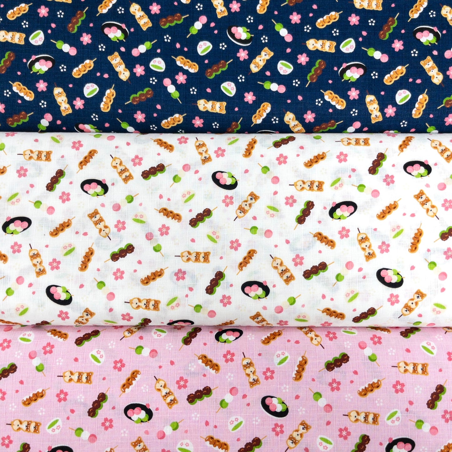 Japan | Japanese sweets shiba 和菓子柴犬 | cotton printed dobby 純棉竹節