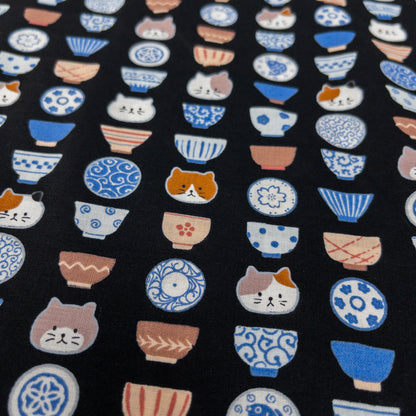 Japan | cat&cup 貓貓茶碗 | cotton printed sheeting 純棉